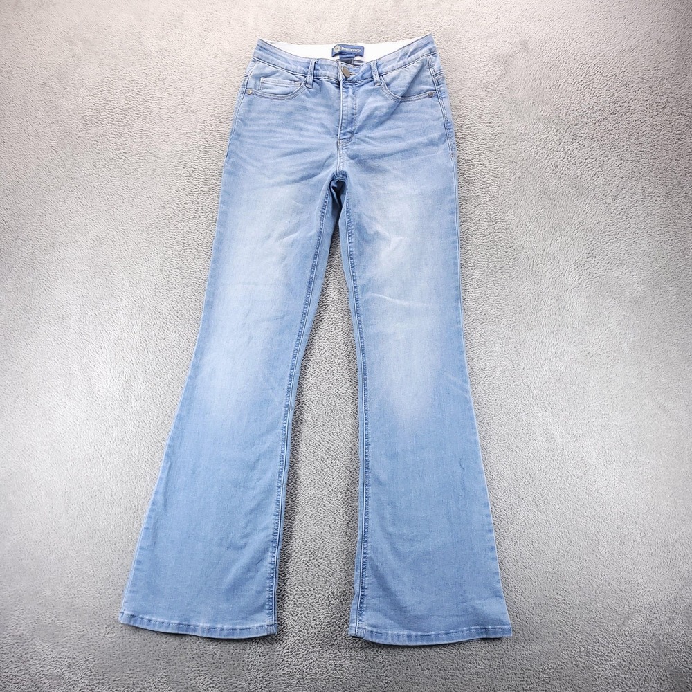 Democracy Jeans Women 4 Blue Ab Solution Mid Rise Flare Light Wash B2485IEFE